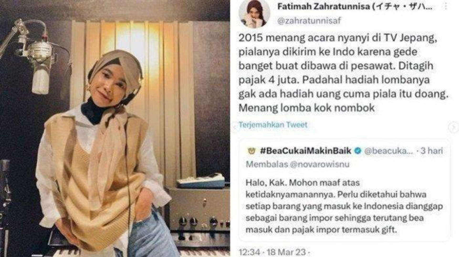 Fatimah Zahratunnisa Menang Lomba Nyanyi di Jepang, Pialanya Kena Pajak Rp4 Juta saat Dikirim ke Indonesia, Kemenkeu Minta Maaf